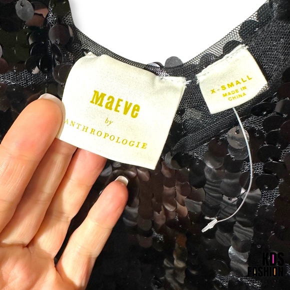 Anthropologie Maeve Sequin Bow Shoulder Tank XS NEW - Picture 9 of 10